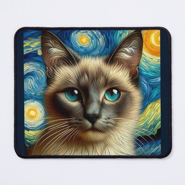 Item preview, Siamese Sonata: A Van Gogh-Inspired Overture designed and sold by BastKittyStore.