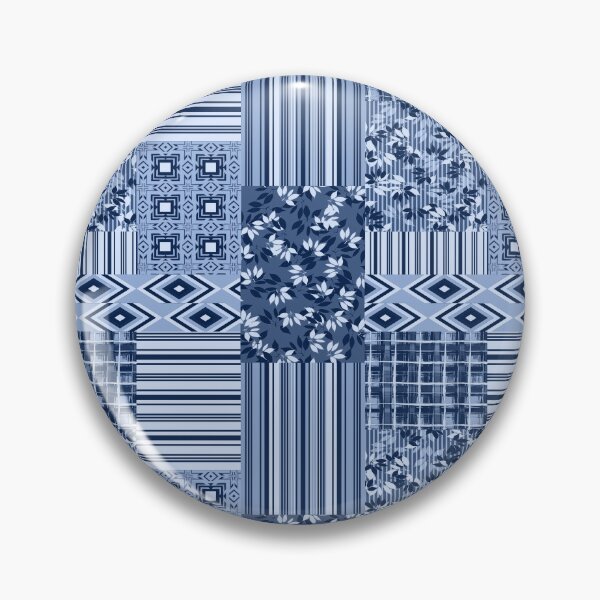 Item preview, Indigo Blue Patchwork Quilted Look Seamless Pattern designed and sold by Sharon Schwalbe.