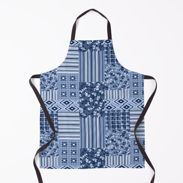 Item preview, Indigo Blue Patchwork Quilted Look Seamless Pattern designed and sold by Sharon Schwalbe.