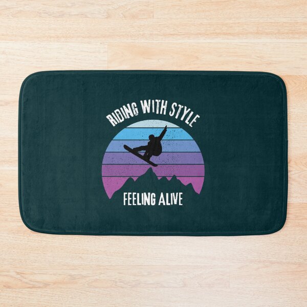 Item preview, Riding With Style Feeling Alive, Vintage Sunset Snowboarder Design designed and sold by aurorahartidl.