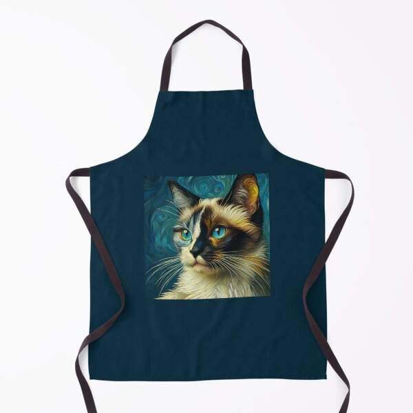 Artikelvorschau, Whisker Tapestry: Siamese Harmony in Van Gogh's Palette entworfen und verkauft von BastKittyStore.
