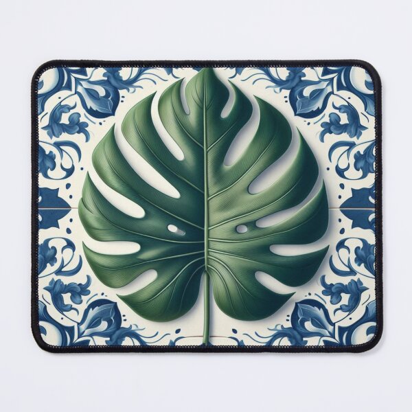 Item preview, Delft Tile With Monstera Leaf No.3 designed and sold by ArtNook777.
