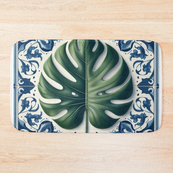 Item preview, Delft Tile With Monstera Leaf No.3 designed and sold by ArtNook777.