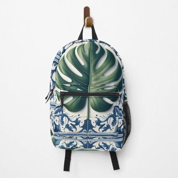 Item preview, Delft Tile With Monstera Leaf No.3 designed and sold by ArtNook777.