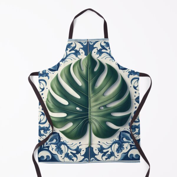 Item preview, Delft Tile With Monstera Leaf No.3 designed and sold by ArtNook777.