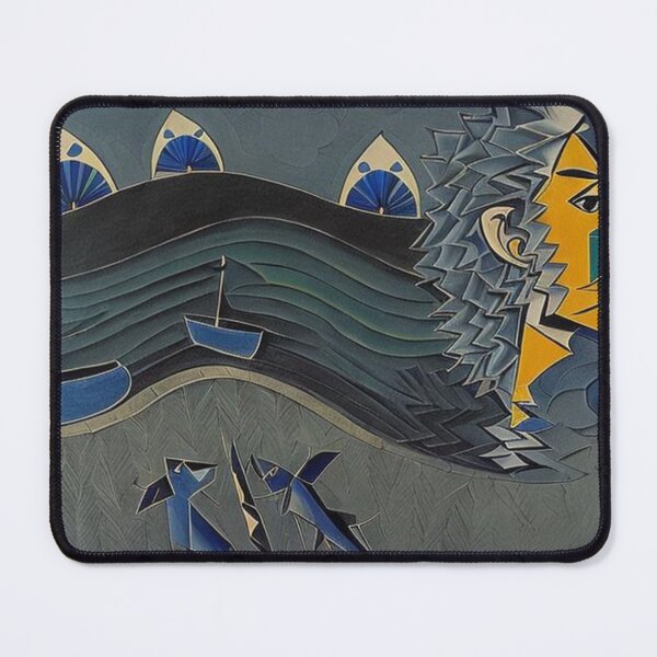 Item preview, Abstract landscape with sharks designed and sold by MisaNovak.