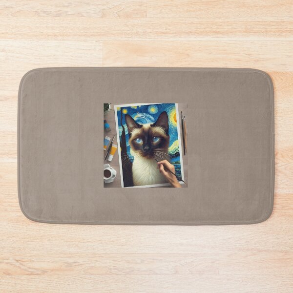 Item preview, Siamese Elegance: Whisker Charms in Van Gogh's Palette designed and sold by BastKittyStore.
