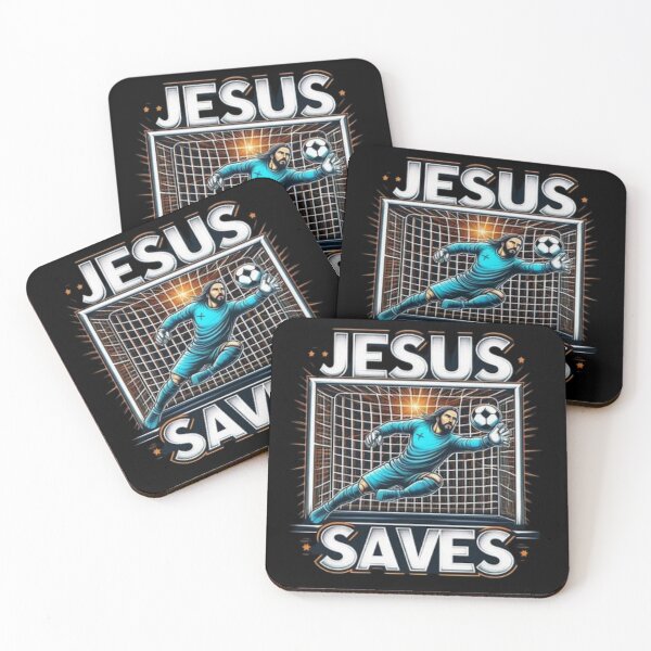 Item preview, "Jesus Saves Goalkeeper ". FUNNY JESUS FOOTBALL designed and sold by Obinne.