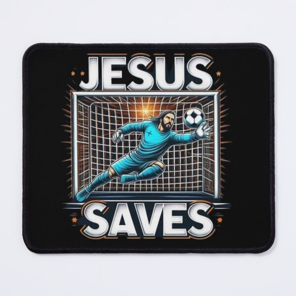 Item preview, "Jesus Saves Goalkeeper ". FUNNY JESUS FOOTBALL designed and sold by Obinne.