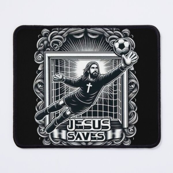 Item preview, "Jesus Saves Goalkeeper ". CUTE JESUS FOOTBALL designed and sold by Obinne.