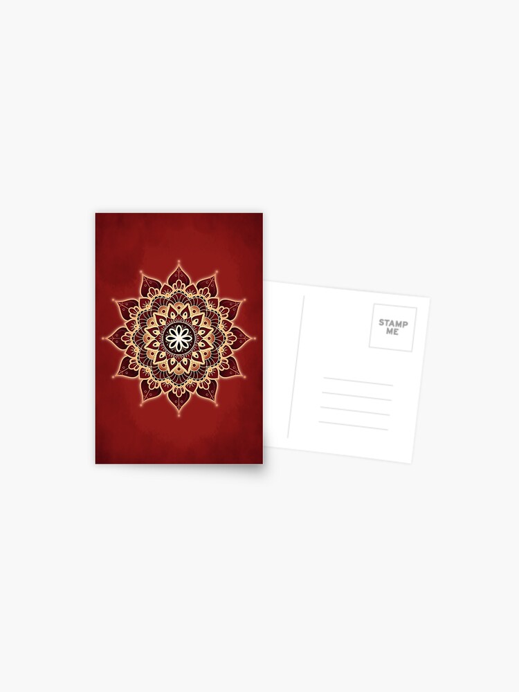 Aperçu 1 sur 2. Carte postale avec l'œuvre Mandala du Chakra Racine (série) créée et vendue par AudreyJanvier.