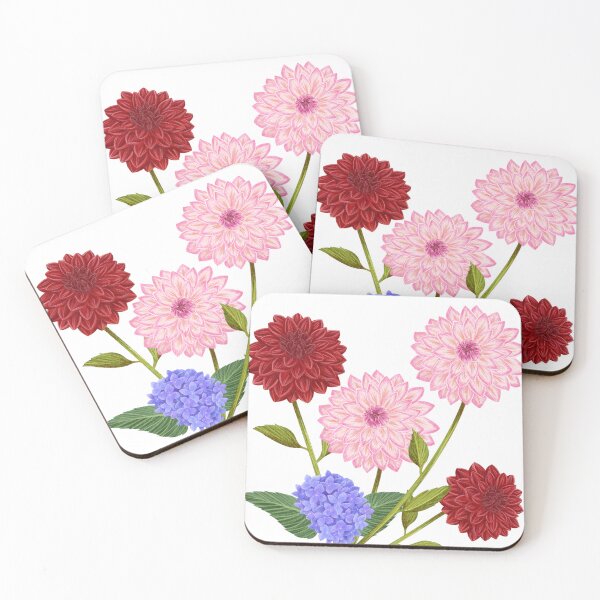 Item preview, Maroon Purple Pink Dahlia Flowers designed and sold by Hinny8.