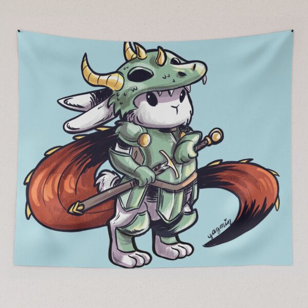 Item preview, Bunny Dragon Knight holding a sword designed and sold by YazminCityArts.