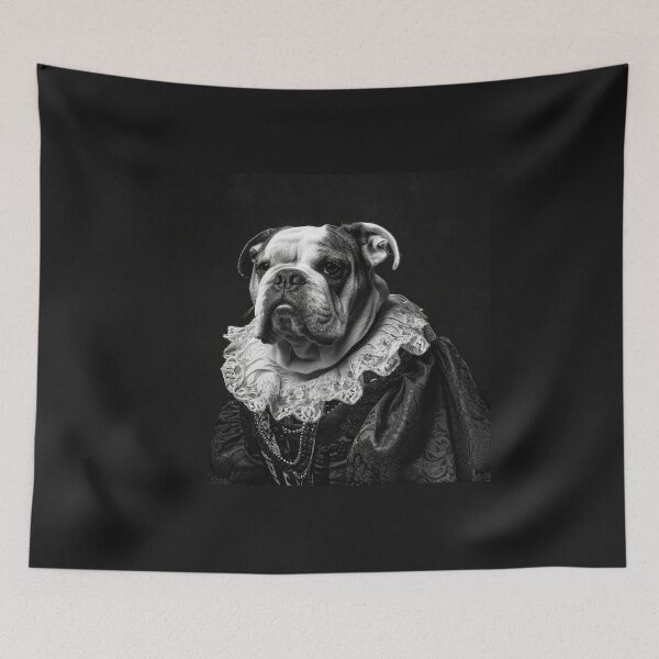 Item preview, Bulldog in Victorian Era Dress Vintage Art  designed and sold by redstar19.