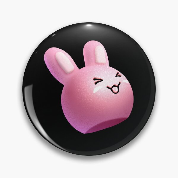 Item preview, Kawaii pink bunny head with 3D effect coloring designed and sold by Shel-Art.