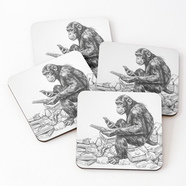 Item preview, monkey addicted to his phone designed and sold by PricklyPeanut.