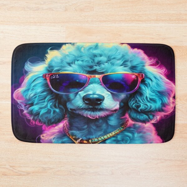 Artikelvorschau, Biolumineszierender lustiger Hund mit Sonnenbrille Aufkleber entworfen und verkauft von WickedXDesigns.