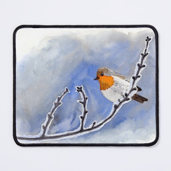 Item preview, Robin on a iced branch designed and sold by PurpleKimArt.