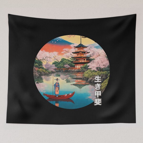 Item preview, Ikigai - Japanese Painting background print designed and sold by Magical-bear.