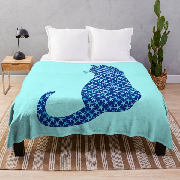 Item preview, Cat in a Pattern of Stars on Deep Blue designed and sold by Marymarice.