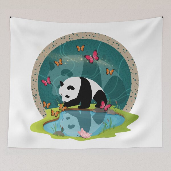 Item preview, Panda reflections in a pond designed and sold by BritishDelights.