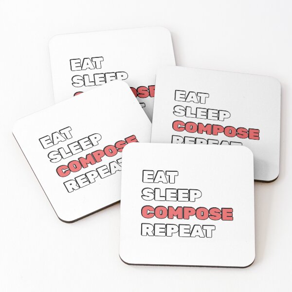 Item preview, Eat Sleep Compose Repeat - funny composer memes designed and sold by Inspirationmotivation.
