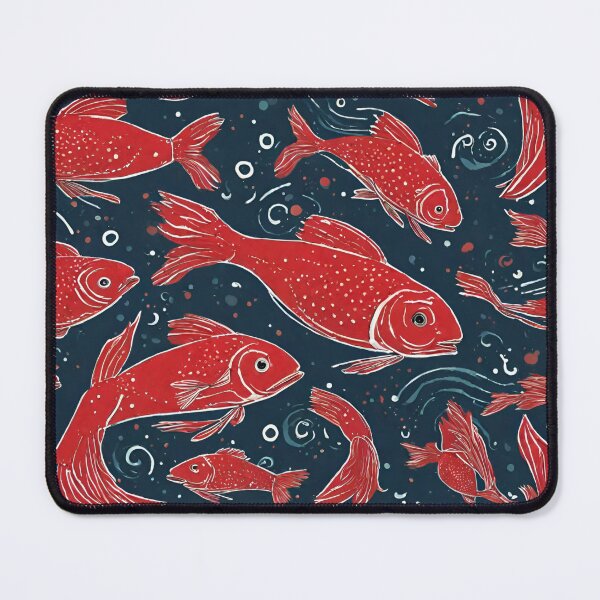 Item preview, floating red fish in the ocean designed and sold by Vilemo.
