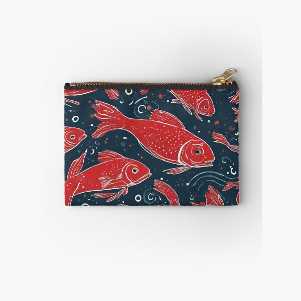 Item preview, floating red fish in the ocean designed and sold by Vilemo.