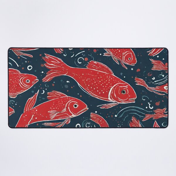 Item preview, floating red fish in the ocean designed and sold by Vilemo.