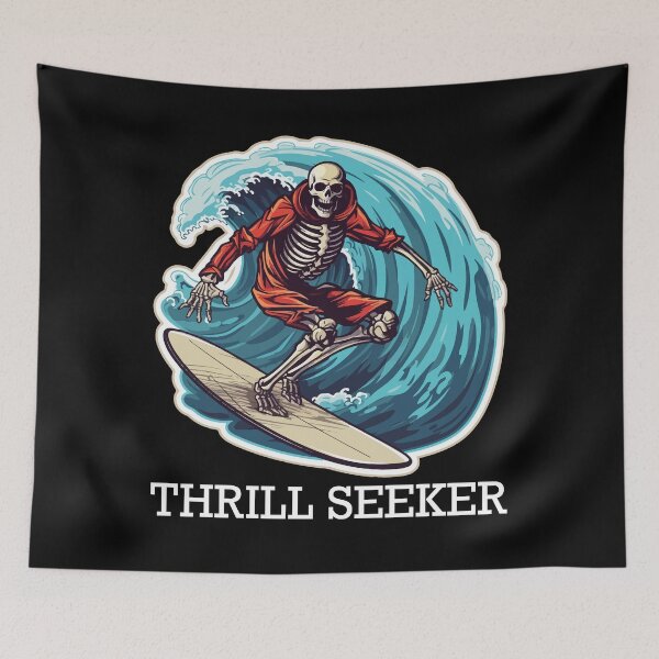 Item preview, Skeleton Surfer - Thrill Seeker (White Lettering) designed and sold by VelvetRoom.