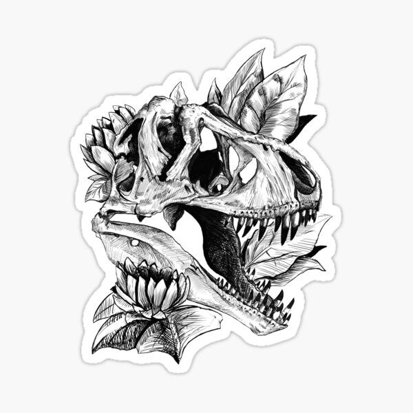 Item preview, Crâne floral de T-rex designed and sold by artbyjmetzger.