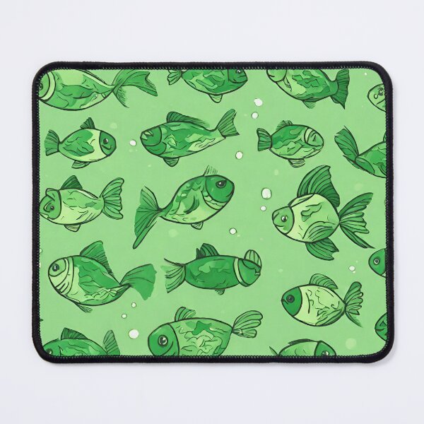 Item preview, funny green fish designed and sold by Vilemo.