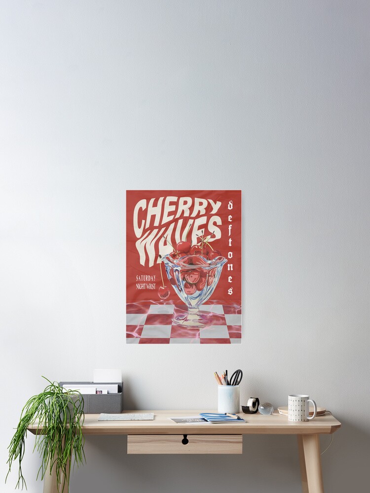 Thumbnail 2 of 3, Poster, Deftones "Cherry Waves" Poster designed and sold by lyndsay-jpg.