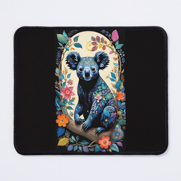 Item preview, a cheerful and flowery koala against a background of lush vegetation designed and sold by Creativesphotos.