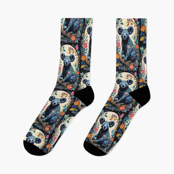 Item preview, a cheerful and flowery koala against a background of lush vegetation designed and sold by Creativesphotos.