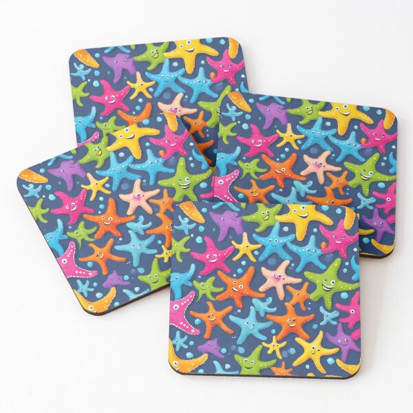 Item preview, smiling coloured starfish designed and sold by Vilemo.