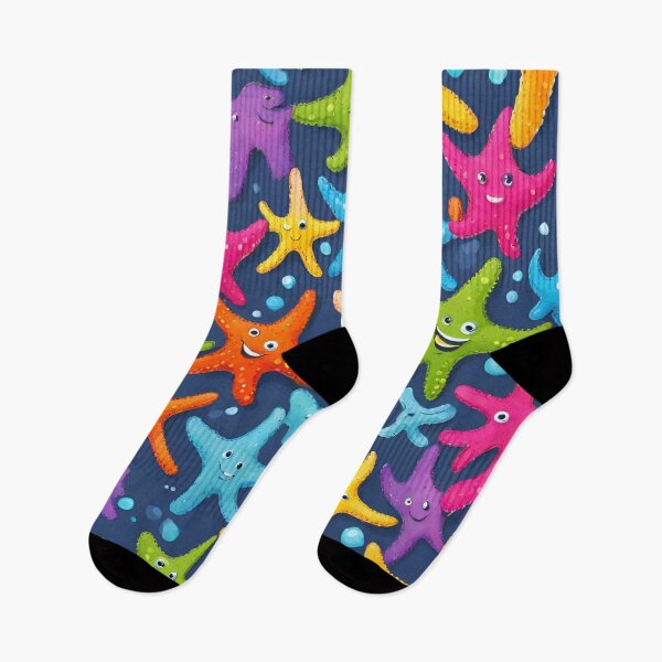 Item preview, smiling coloured starfish designed and sold by Vilemo.