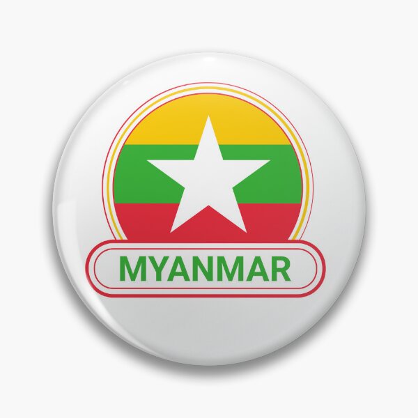 Item preview, Myanmar Country Badge - Burma - Myanmar Flag designed and sold by chrisrivait.