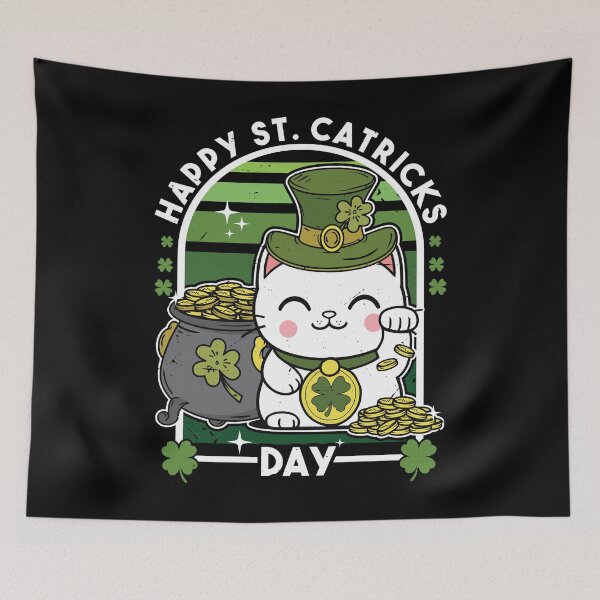 Item preview, Happy St Catricks day - Shamrock Cat St. Patrick's Day Gift designed and sold by JUSTBEELEGANT.