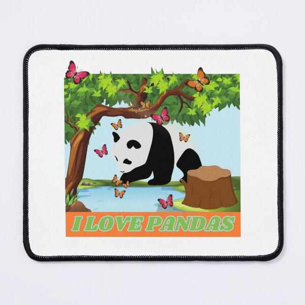 Item preview, I love pandas, cute panda by a pond designed and sold by BritishDelights.