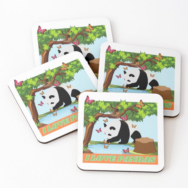 Item preview, I love pandas, cute panda by a pond designed and sold by BritishDelights.