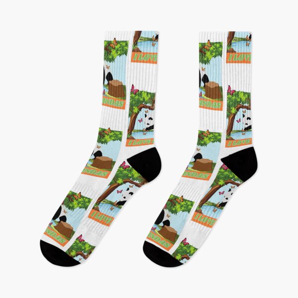Item preview, I love pandas, cute panda by a pond designed and sold by BritishDelights.