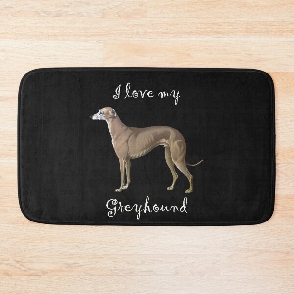 Item preview, I love my Greyhound Watercolor from Vero Shaw (1881) Illustrated Book of the Dog - white text designed and sold by ElegantTeaTime.