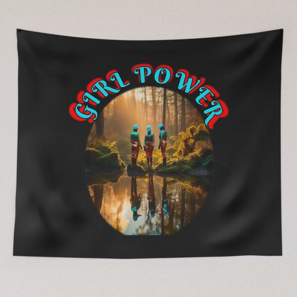 Item preview, Girl power, Forest construction female only construction crew, grl pwr retro style designed and sold by sailorsam1805.
