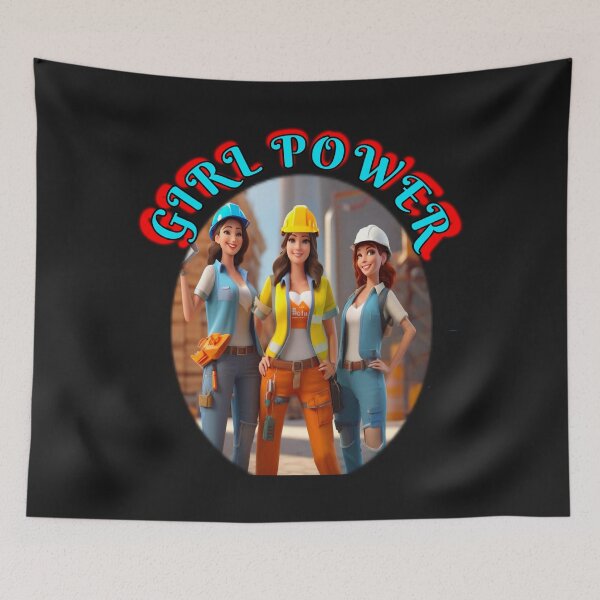Item preview, Girl power, energy construction female only construction crew, grl pwr retro style designed and sold by sailorsam1805.