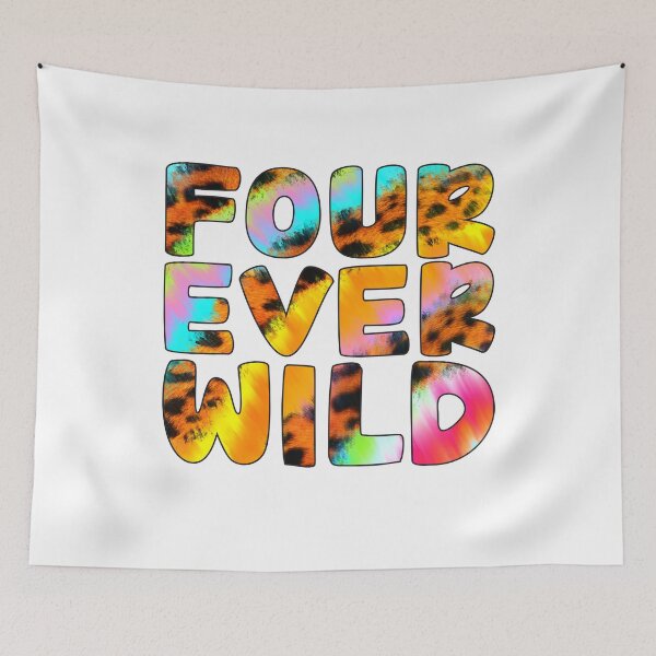 Item preview, 4 Years Old Birthday Four Ever Wild Leopard Tie Dye designed and sold by clothesy7.