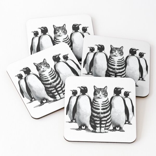 Item preview, Unexpected Retro Penguins Cat Funny Cat designed and sold by KsuAnn.