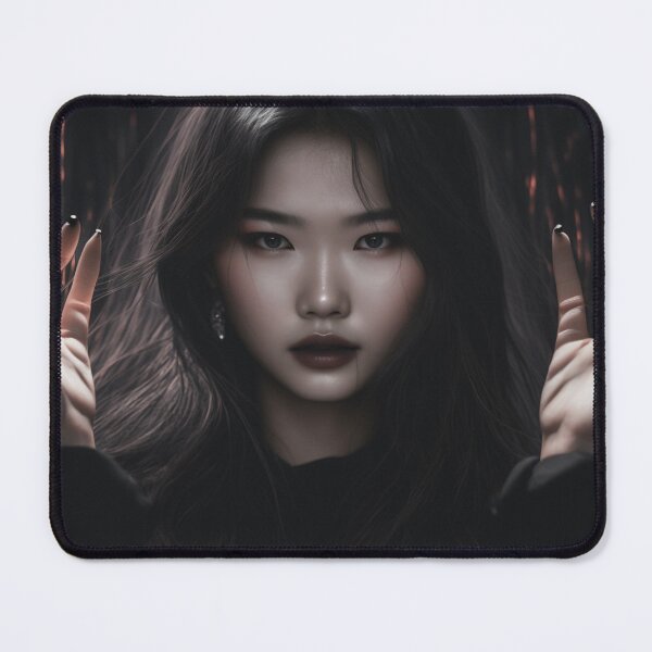 Item preview, Korean woman with dark makeup with an intriguing look designed and sold by Marie Colençon.