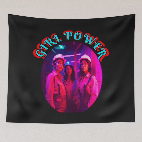 Item preview, Great Girl power, high energy construction female only construction crew, grl pwr retro style designed and sold by sailorsam1805.