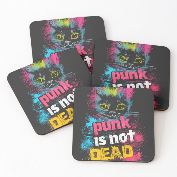 Item preview, Punker Punk Rock Cat - Punk Is Not Dead - Neon Colors Vivid  designed and sold by PrintShangri-La.